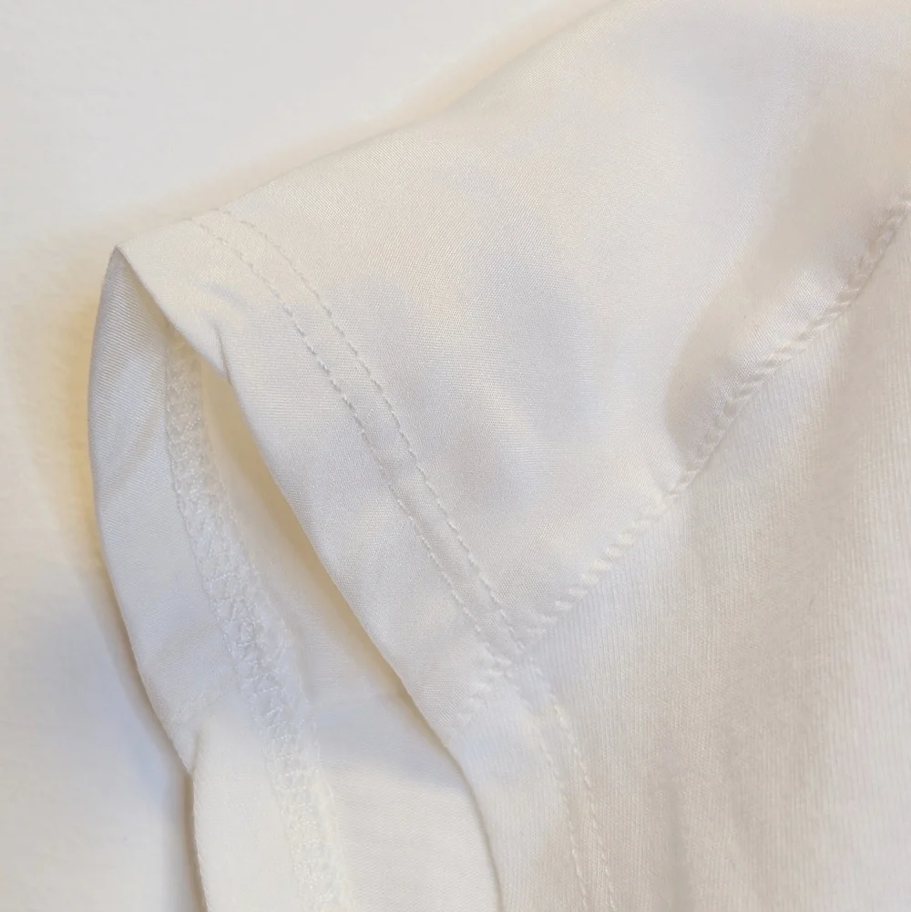 Garnet Hill Freya Silk Top Cream V-Neck Short Sleeve Blouse M - Picture 5 of 10